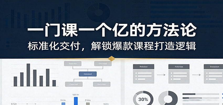 一门课一个亿的方法论：标准化交付，解锁爆款课程打造逻辑-小鹏项目网