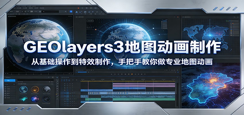 GEOlayers3地图动画制作：从基础操作到特效制作，手把手教你做专业地图动画-小鹏项目网