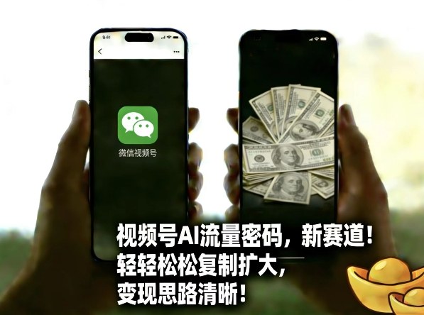 视频号AI流量密码新赛道，轻轻松松复制扩大，变现思路清晰-小鹏项目网