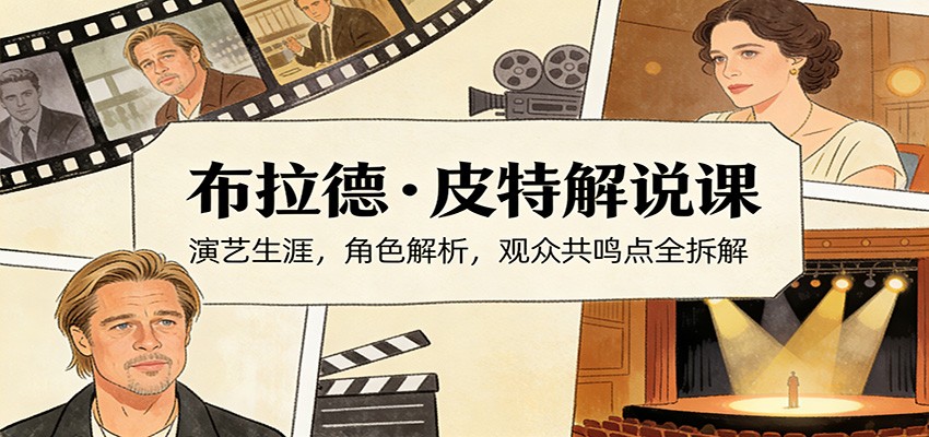 演员说-布拉德.皮特解说课：演艺生涯，角色解析，观众共鸣点全拆解-小鹏项目网