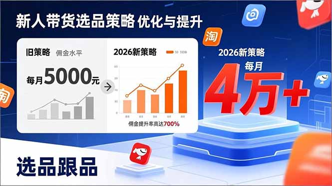 新人带货别瞎选品！这套2026全新选品跟品策略，让我的佣金从0做到每月4万+-小鹏项目网
