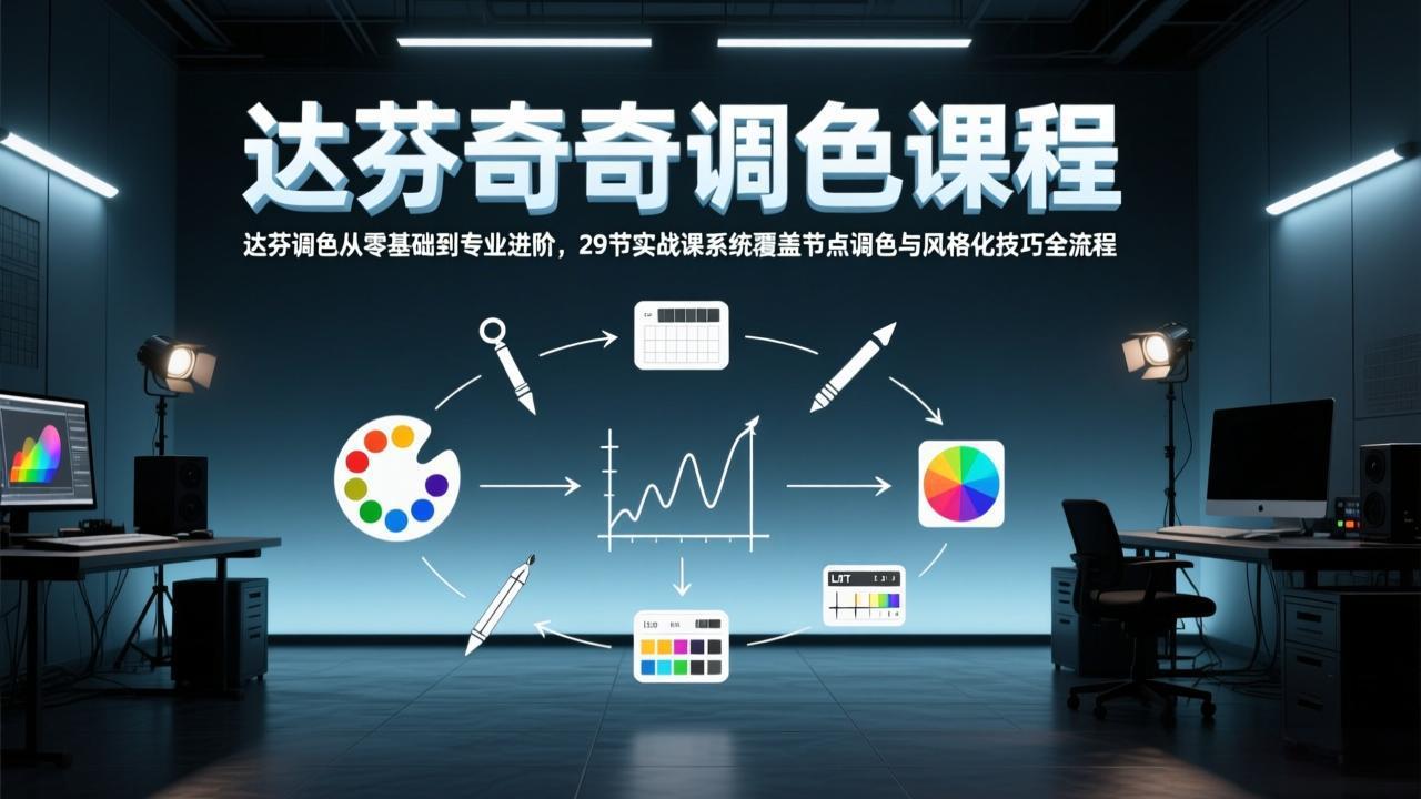 达芬奇调色从零基础到专业进阶，29节实战课系统覆盖节点调色与风格化技巧全流程-小鹏项目网