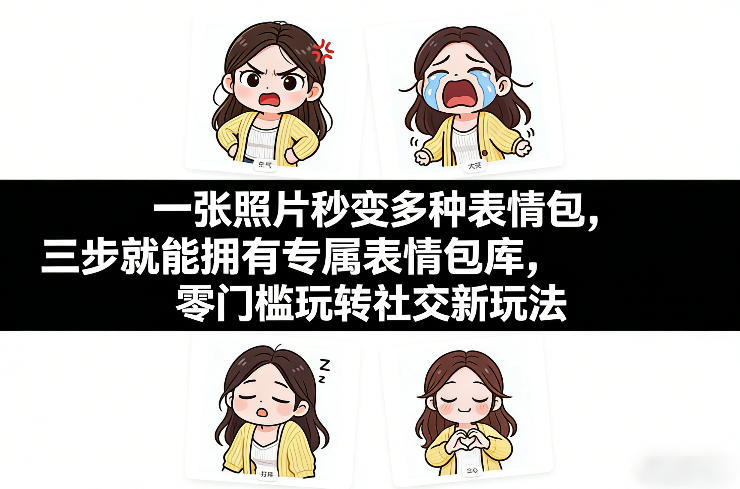 一张照片秒变多种表情包，三步就能拥有专属表情包库，零门槛玩转社交新玩法【文档】-小鹏项目网