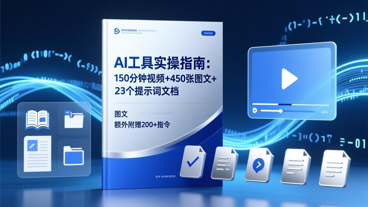 AI工具实操指南：150分钟视频+450张图文+23个提示词文档，额外附赠200+指令-小鹏项目网