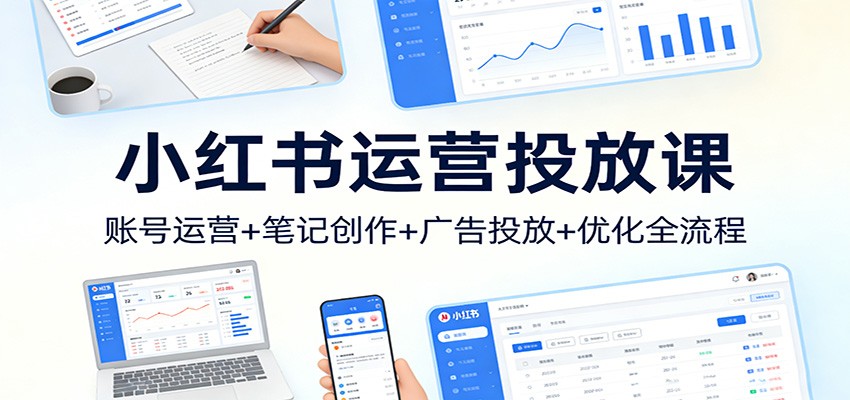 小红书运营投放课：账号运营+笔记创作+广告投放+优化全流程-小鹏项目网