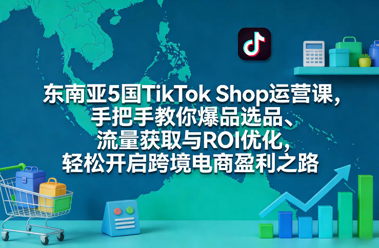 东南亚5国TikTok Shop运营课，手把手教你爆品选品、流量获取与ROI优化，轻松开启跨境电商盈利之路-小鹏项目网