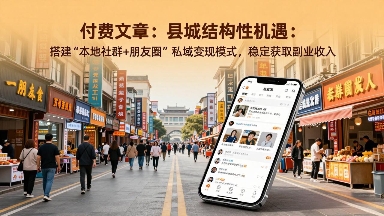 付费文章：县城结构性机遇：搭建“本地社群+朋友圈”私域变现模式，稳定获取副业收入-小鹏项目网