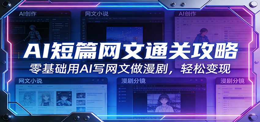AI短篇网文通关攻略：零基础用AI写网文做漫剧，轻松变现-小鹏项目网