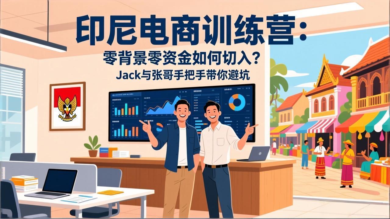印尼电商训练营：零背景零资金如何切入？Jack与张哥手把手带你避坑-小鹏项目网