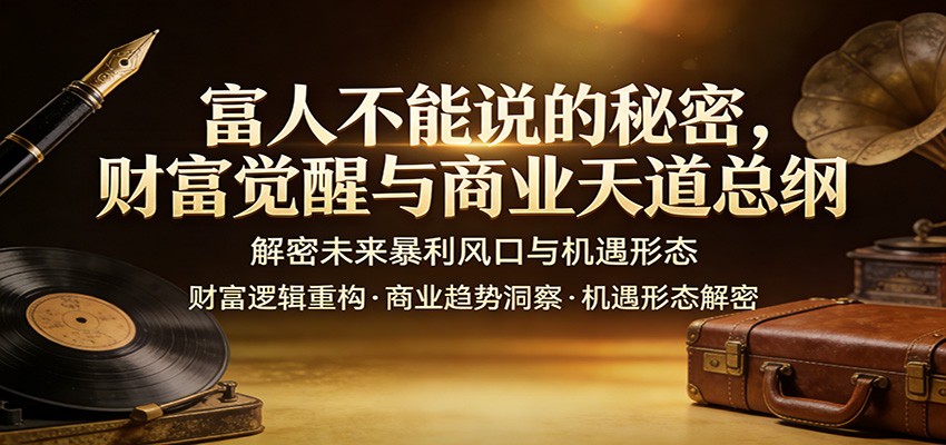 富人不能说的秘密，财富觉醒与商业天道总纲，解密未来暴利风口与机遇形态-小鹏项目网