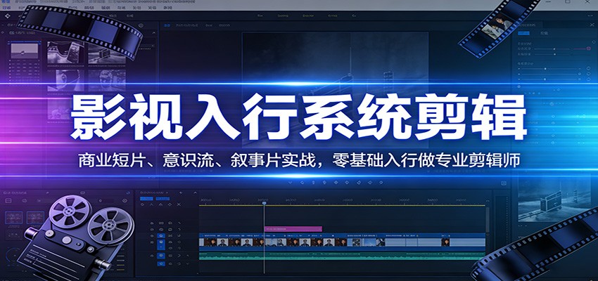 影视系统剪辑，商业短片、意识流、叙事片实战，零基础入行做专业剪辑师-小鹏项目网