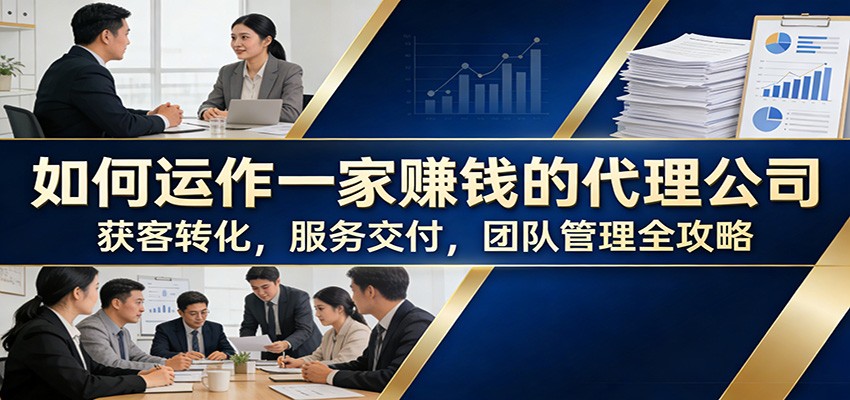如何运作一家赚钱的代理公司：获客转化，服务交付，团队管理全攻略-小鹏项目网
