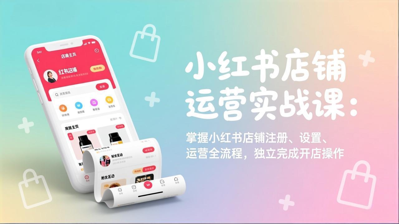 小红书店铺运营实战课：掌握小红书店铺注册、设置、运营全流程，独立完成开店操作-小鹏项目网