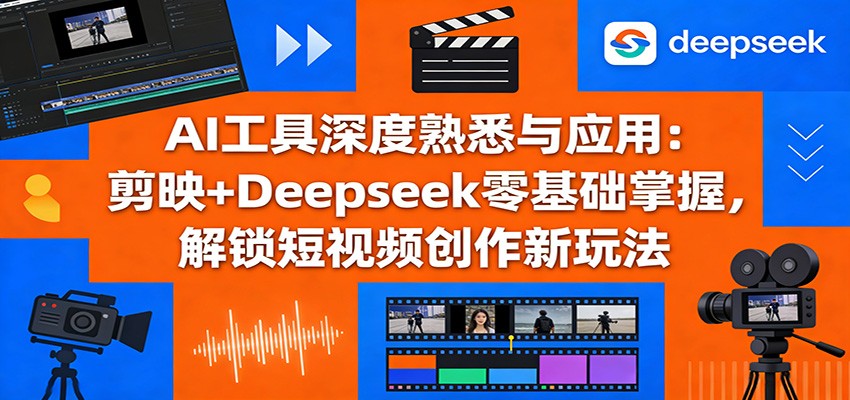 AI工具深度熟悉与应用：剪映+Deepseek零基础掌握，解锁短视频创作新玩法-小鹏项目网
