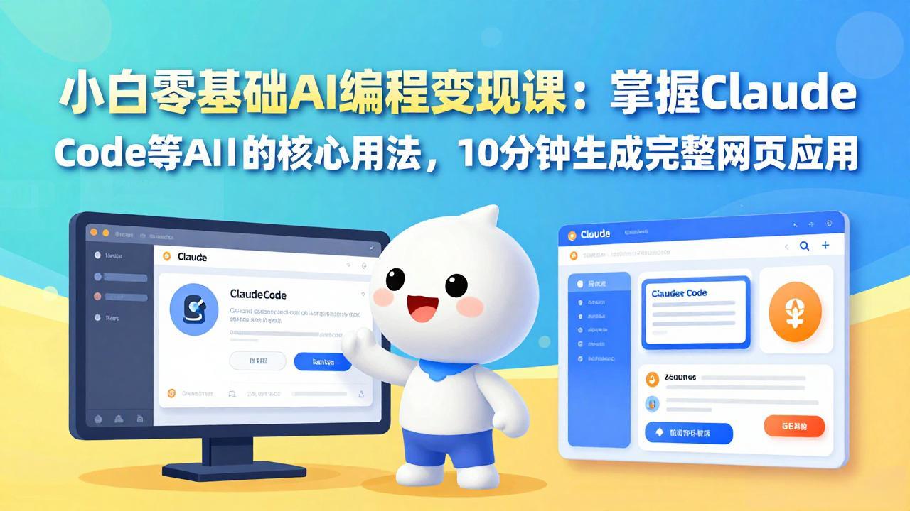 小白零基础AI编程变现课：掌握Claude Code等AI工具的核心用法，10分钟生成完整网页应用-小鹏项目网