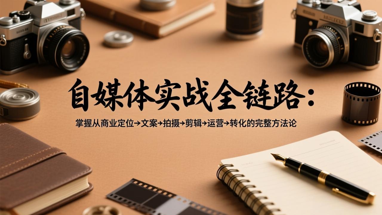 自媒体实战全链路：掌握从商业定位→文案→拍摄→剪辑→运营→转化的完整方法论-小鹏项目网