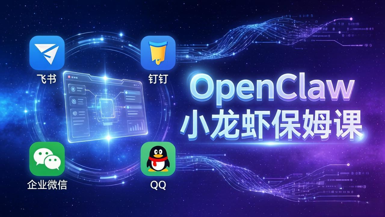 OpenClaw小龙虾保姆课： Windows/macOS/Linux/Docker全系统安装，飞书+钉钉+企业微信+QQ 全接入-小鹏项目网