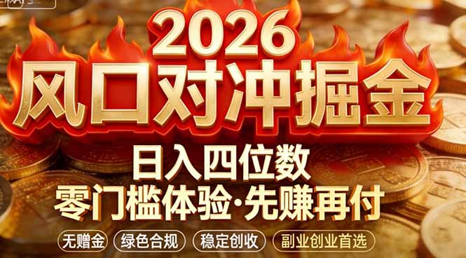 2026美金对冲套利，无赠金对冲策略保驾护航，低门槛易上手实操。单人单日收益2000+-小鹏项目网
