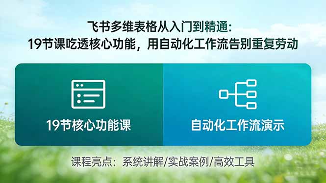 飞书多维表格从入门到精通：19节课吃透核心功能，用自动化工作流告别重复劳动-小鹏项目网