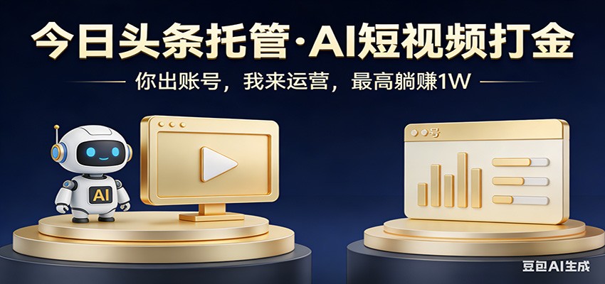 头条号AI托管，我提供作品，你提供账号，每天5分钟发布，小白躺赚3000+-小鹏项目网