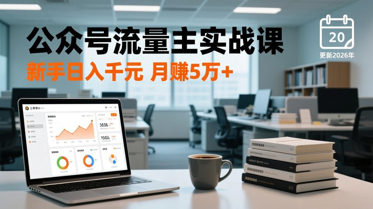 公众号流量主实战课-更新26年3月，爆文写作、流量池运营、多平台分发，新手日入千元月赚5w+-小鹏项目网