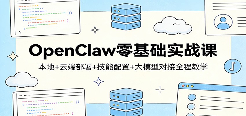 OpenClaw零基础实战课：本地+云端部署+技能配置+大模型对接全程教学-小鹏项目网