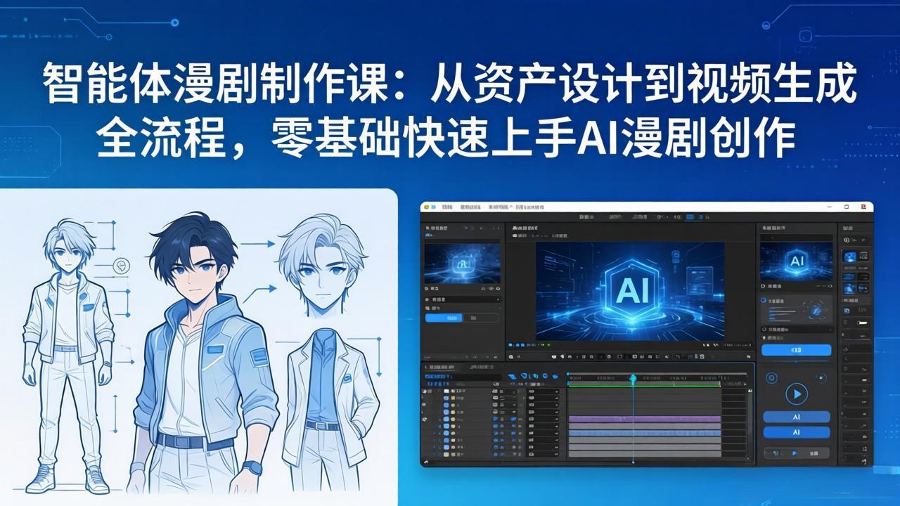 智能体漫剧制作课：从资产设计到视频生成全流程，零基础快速上手AI漫剧创作-小鹏项目网
