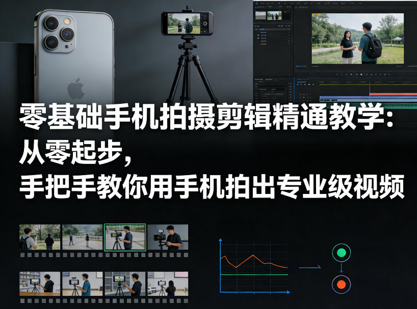 零基础手机拍摄剪辑精通教学：从零起步，手把手教你用手机拍出专业级视频-小鹏项目网