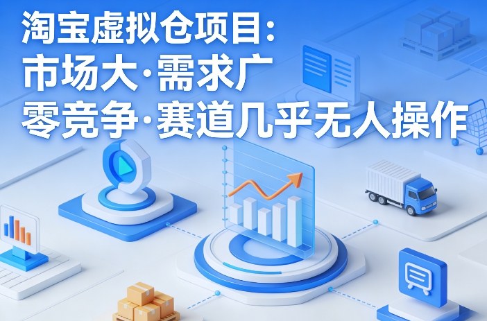 淘宝虚拟仓项目，市场大，需求广，零竞争，赛道几乎没人操作-小鹏项目网