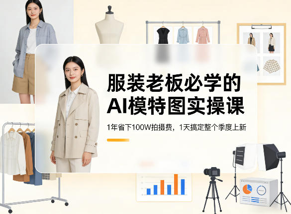 服装老板必学的AI模特图实操课，1年省下100W拍摄费，1天搞定整个季度上新-小鹏项目网
