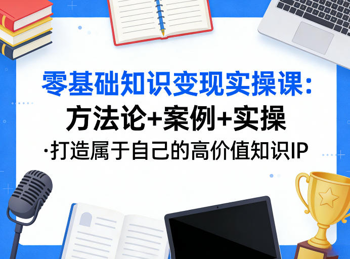 零基础知识变现实操课，方法论+案例+实操，打造属于自己的高价值知识IP-小鹏项目网