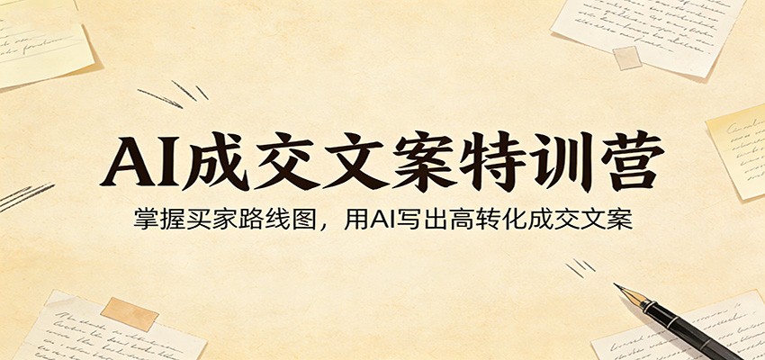 AI成交文案特训营：掌握买家路线图，用AI写出高转化成交文案-小鹏项目网