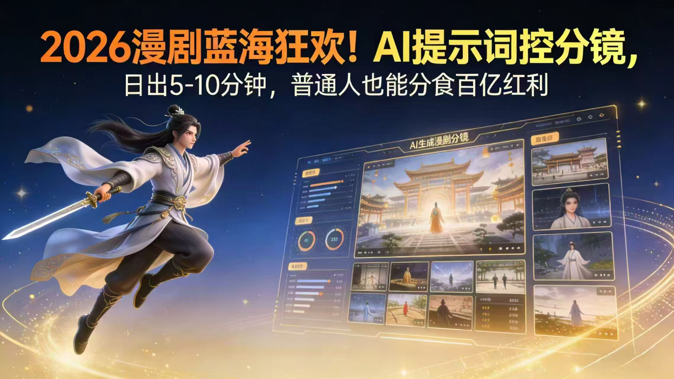 2026漫剧红利实锤！ AI 提示词控分镜， 普通人也能轻松月入过万-小鹏项目网