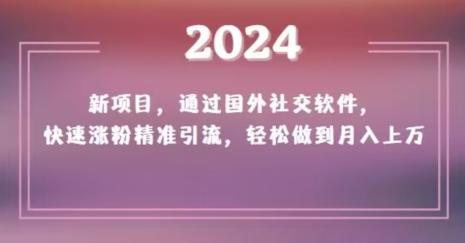 2024新项目，通过国外社交软件，快速涨粉精准引流，轻松做到月入上万【揭秘】-小鹏项目网