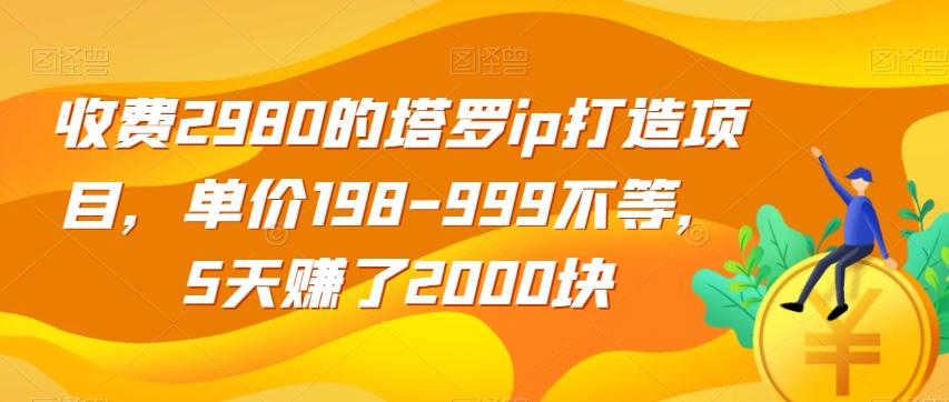 收费2980的塔罗ip打造项目，单价198-999不等，5天赚了2000块【揭秘】-小鹏项目网