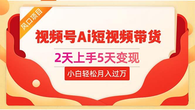 2天上手5天变现视频号Ai短视频带货0粉丝0基础小白轻松月入过万-小鹏项目网