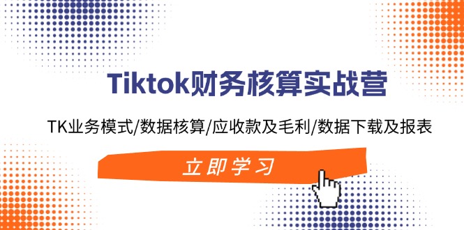 Tiktok财务核算实战营：TK业务模式/数据核算/应收款及毛利/数据下载及报表-小鹏项目网