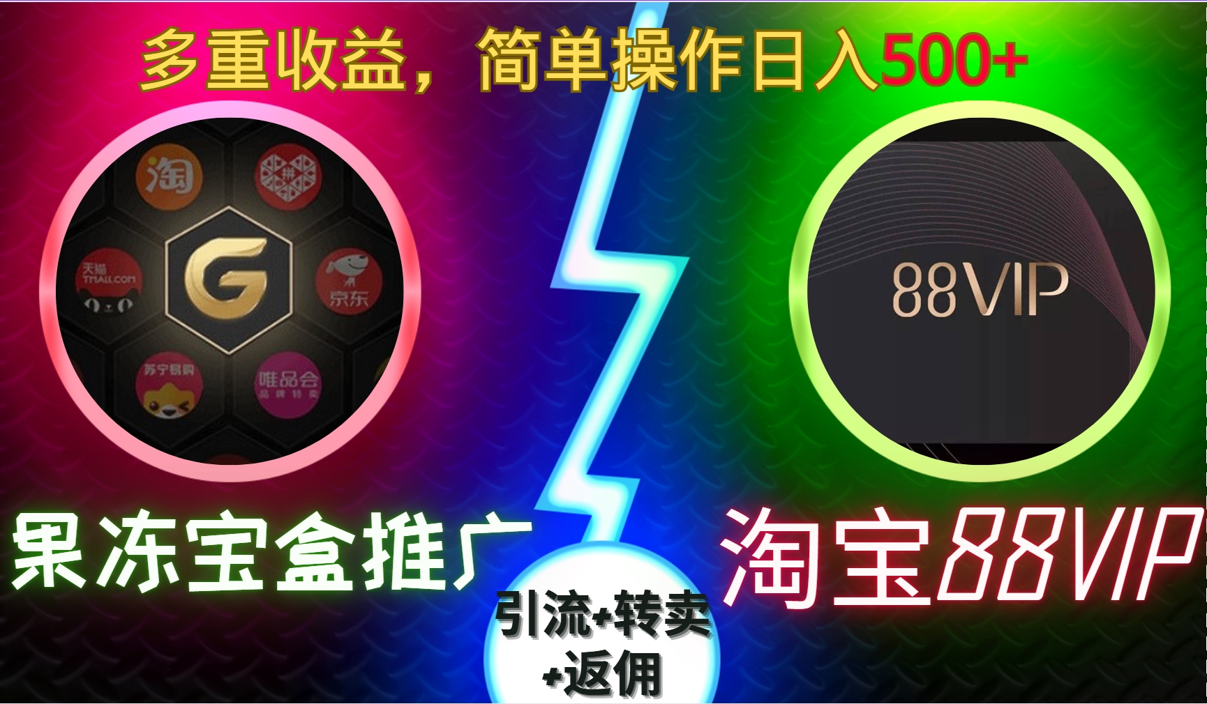 果冻宝盒推广88VIP，引流+转卖+返佣，多重收益，简单操作日入5张【揭秘】-小鹏项目网