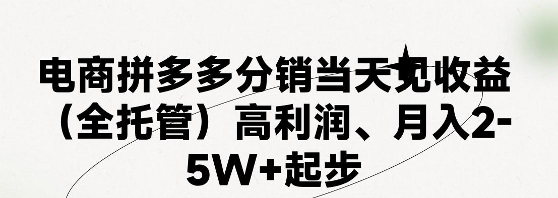 最新拼多多模式日入4K+两天销量过百单，无学费、 老运营代操作、小白福利，了解不吃亏-小鹏项目网