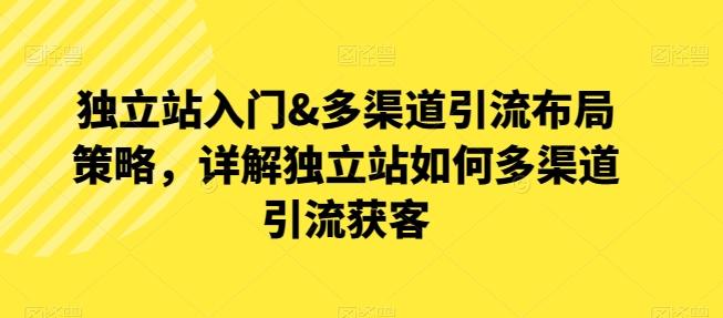 独立站入门&多渠道引流布局策略，详解独立站如何多渠道引流获客-小鹏项目网