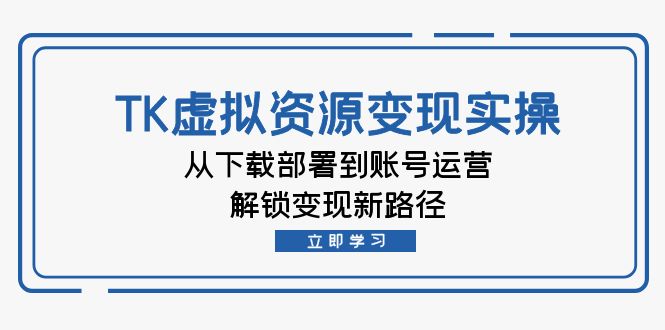 TK虚拟资料变现实操：从下载部署到账号运营，解锁变现新路径-小鹏项目网