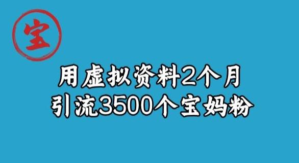 宝哥虚拟资料项目，2个月引流3500个宝妈粉-小鹏项目网