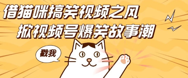 借猫咪搞笑视频之风，掀视频号爆笑故事潮，轻松日入四位数，无门槛快速入门!-小鹏项目网