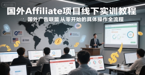 国外Affiliate项目线下实训教程，国外广告联盟从零开始的具体操作全流程-小鹏项目网