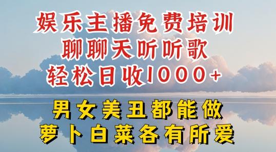 娱乐主播免费培训聊聊天听听歌轻松日收1K+，男女美丑都能做萝卜白菜各有所爱【揭秘】-小鹏项目网
