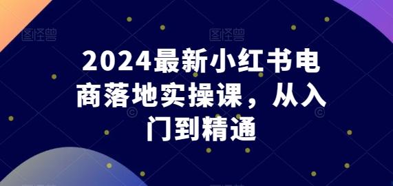2024最新小红书电商落地实操课，从入门到精通-小鹏项目网