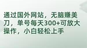 通过国外网站，无脑赚美刀，单号每天300+可放大操作，小白轻松上手【揭秘】-小鹏项目网