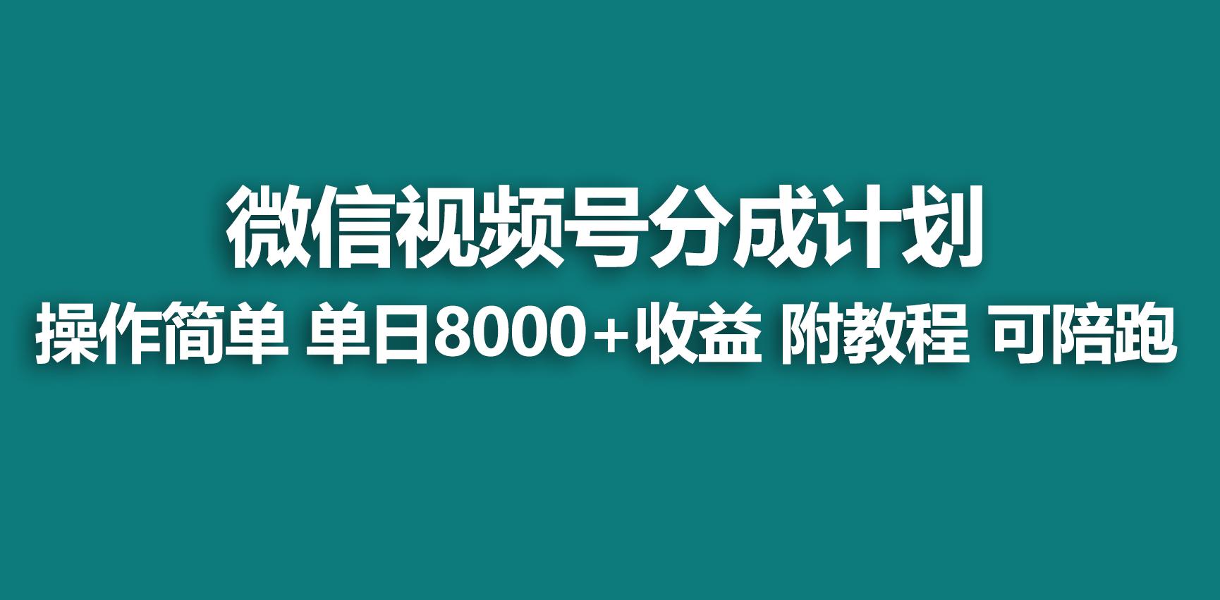 【蓝海项目】视频号分成计划，快速开通收益，单天爆单8000+，送玩法教程-小鹏项目网