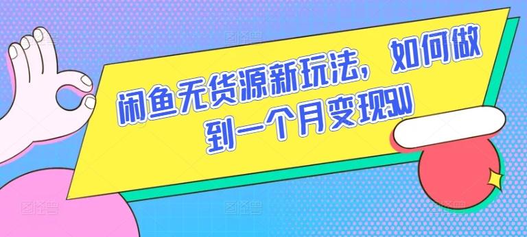 闲鱼无货源新玩法，如何做到一个月变现5W【揭秘】-小鹏项目网