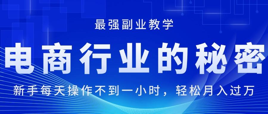 电商行业的秘密，新手每天操作不到一小时，月入过万轻轻松松，最强副业…-小鹏项目网